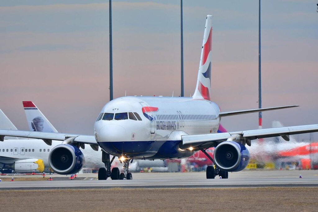 A British airways plane on the runway