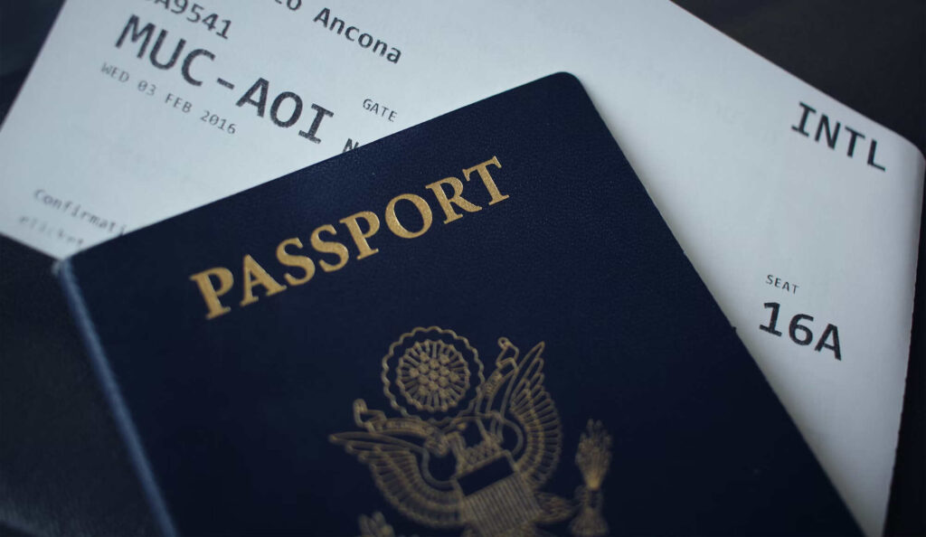 Image of an international passport